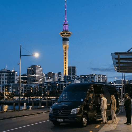Scenic Arrival Experience: Airport to Auckland with Private Stops